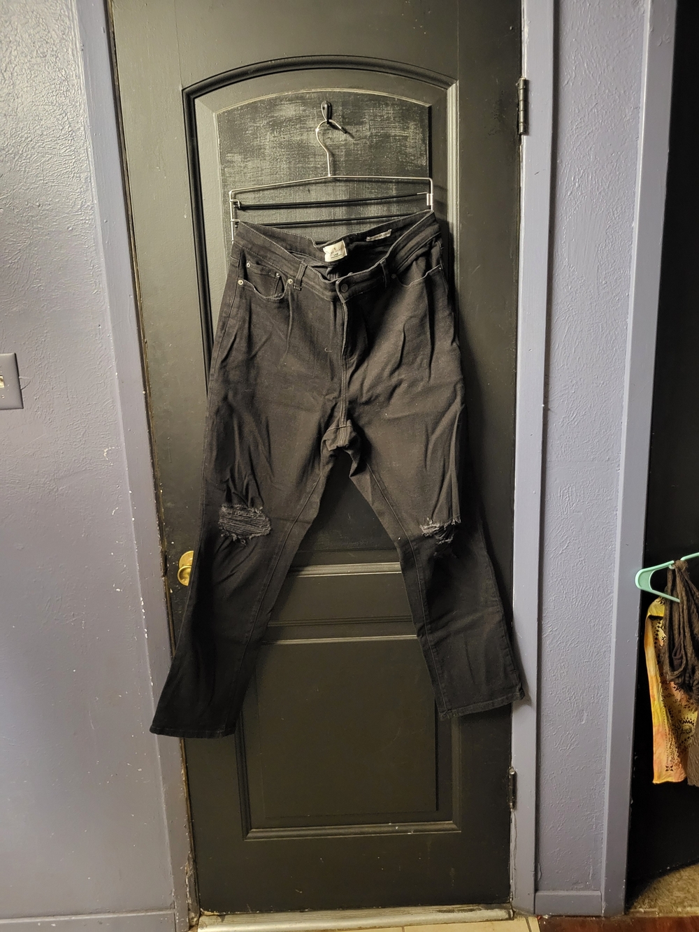 True Craft Black Men's Chinos with Knee Distress